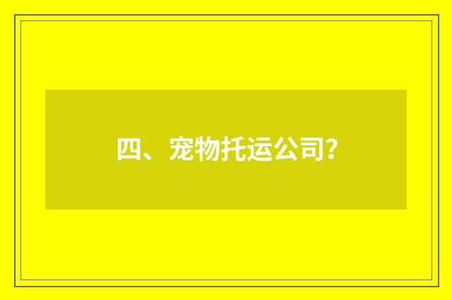 四、宠物托运公司？
