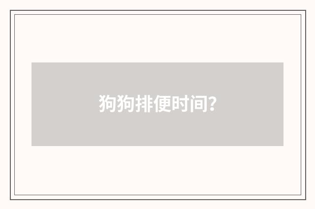 狗狗排便时间？