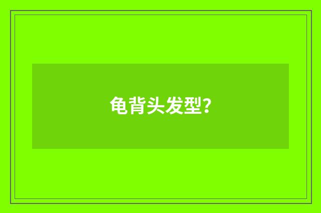 龟背头发型?