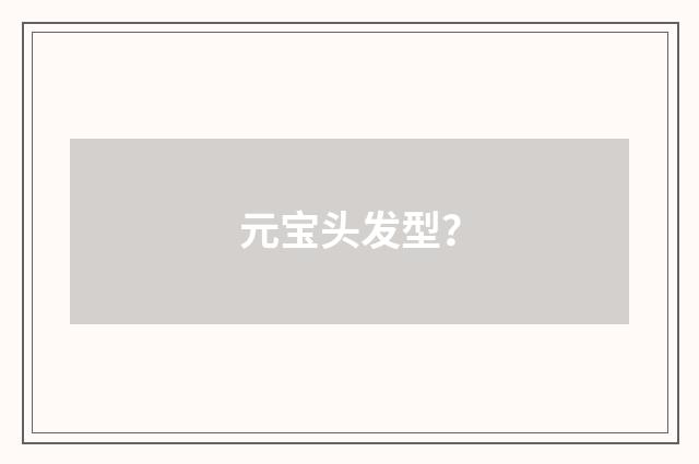 元宝头发型?