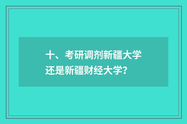 十、考研调剂新疆大学还是新疆财经大学?