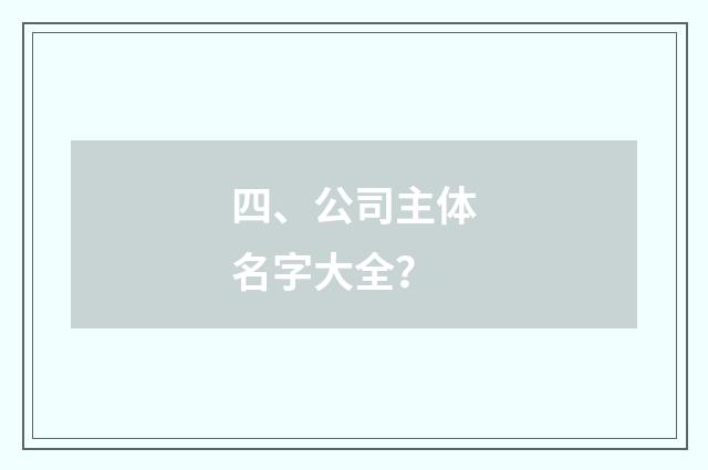 四、公司主体名字大全?
