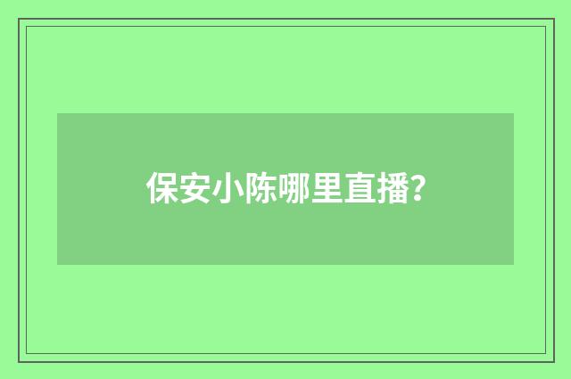 保安小陈哪里直播？