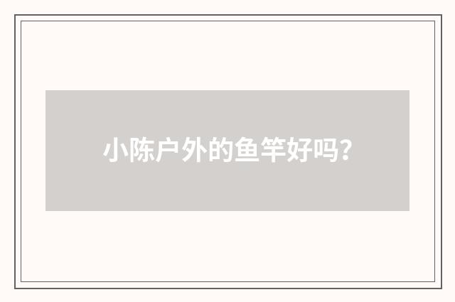 小陈户外的鱼竿好吗?