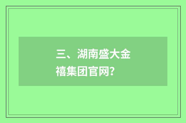 三、湖南盛大金禧集团官网?