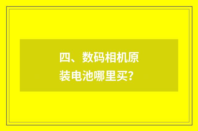 四、数码相机原装电池哪里买？