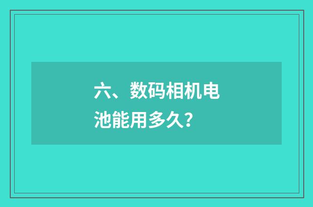 六、数码相机电池能用多久?