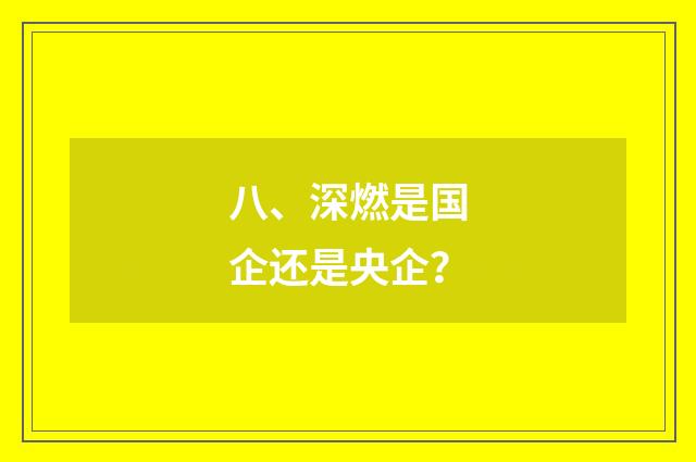 八、深燃是国企还是央企?