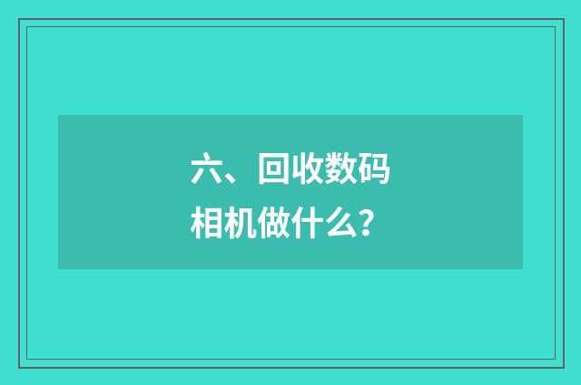 六、回收数码相机做什么?
