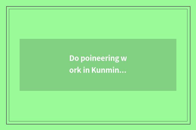 Do poineering work in Kunming, what item can you make?