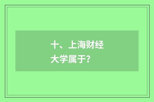 十、上海财经大学属于？