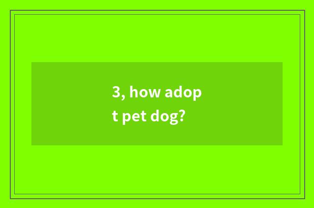 3, how adopt pet dog?
