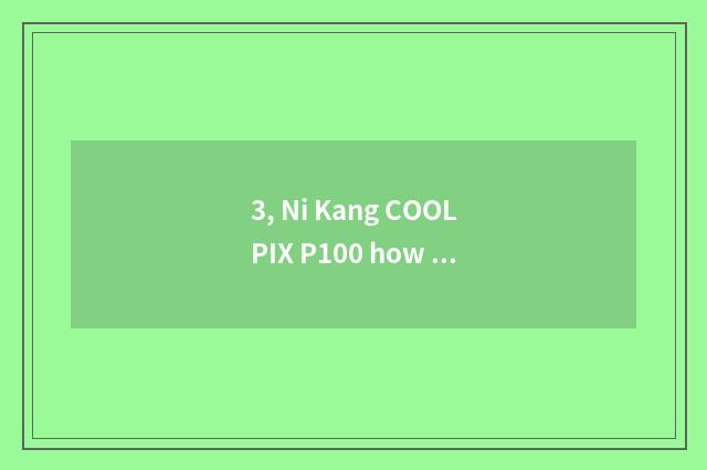 3, Ni Kang COOLPIX P100 how many money?