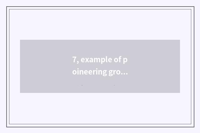 7, example of poineering group concept?
