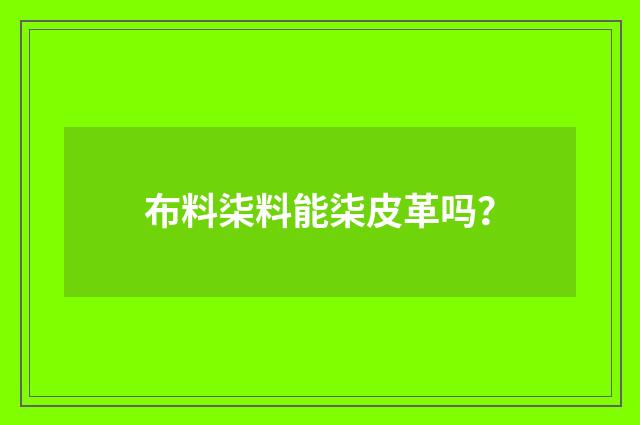 布料柒料能柒皮革吗?