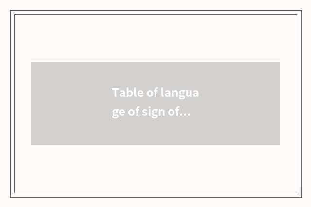 Table of language of sign of winter fitness encourage?