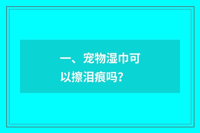 一、宠物湿巾可以擦泪痕吗?