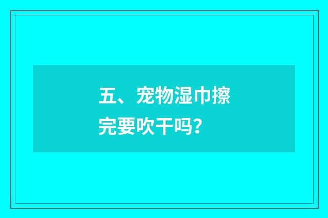 五、宠物湿巾擦完要吹干吗?