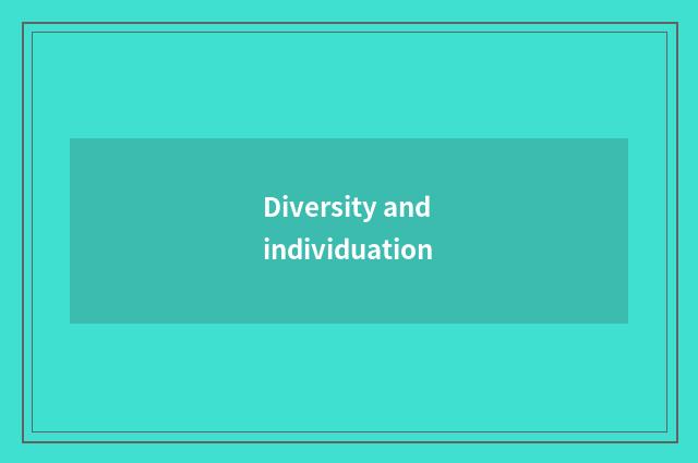 Diversity and individuation