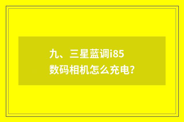 九、三星蓝调i85数码相机怎么充电？