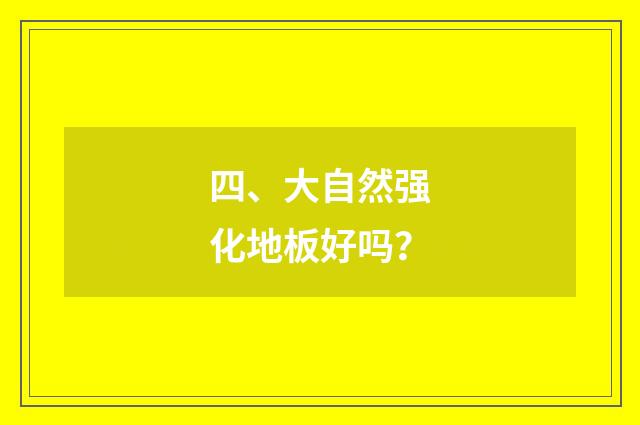 四、大自然强化地板好吗?
