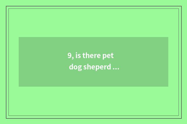 9, is there pet dog sheperd dog to sell over there city of Guangxi the North sea
