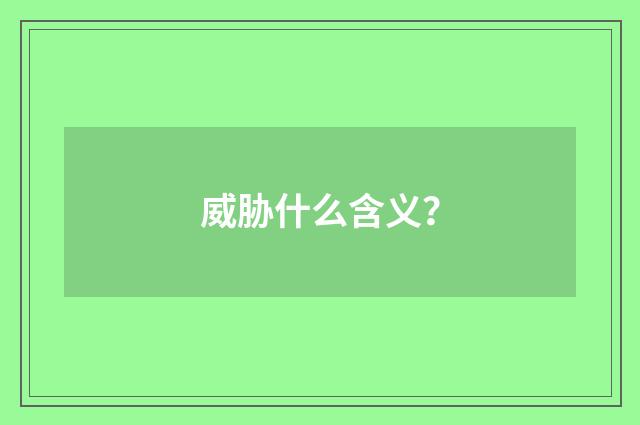 威胁什么含义?