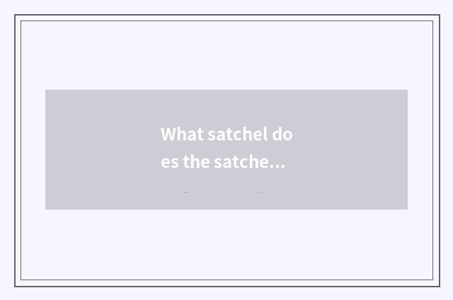 What satchel does the satchel that there is foam rubber or plastic in satchel ag