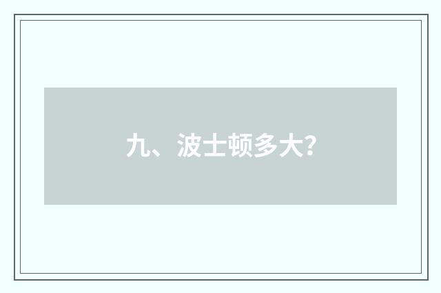 九、波士顿多大?