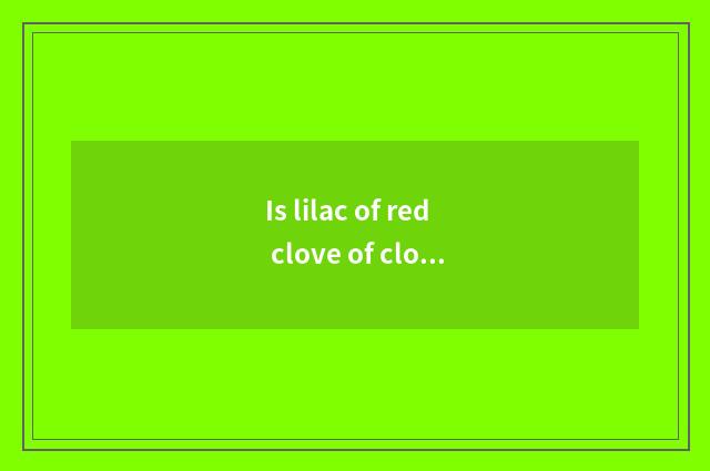 Is lilac of red clove of clove of cruel horse of the clove that crack a leaf dis