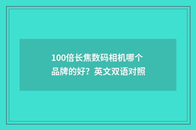 100倍长焦数码相机哪个品牌的好？英文双语对照