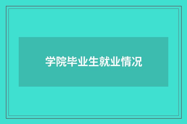 学院毕业生就业情况