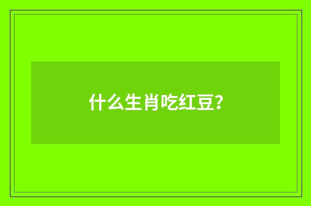 什么生肖吃红豆?