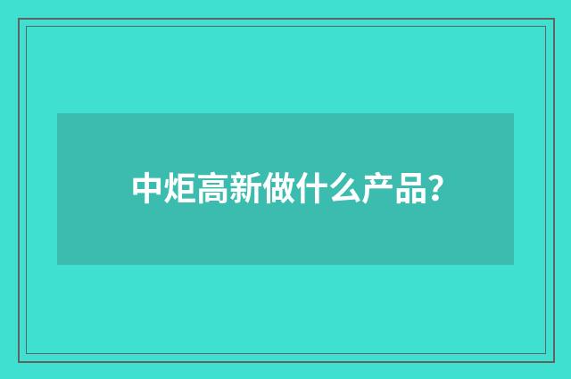 中炬高新做什么产品？