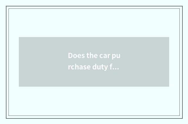 Does the car purchase duty formalities?