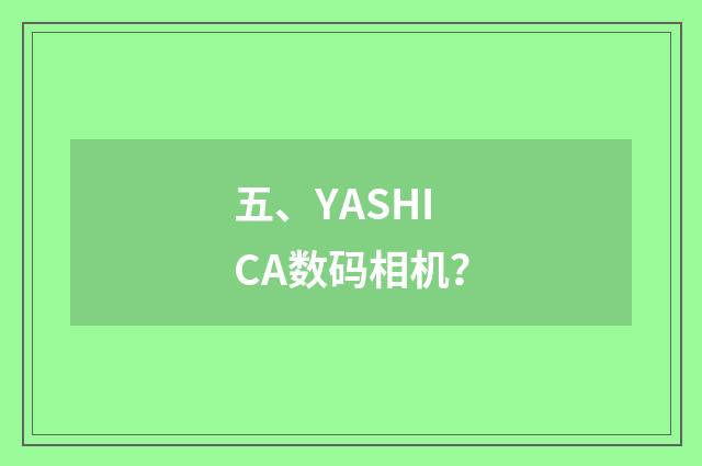 五、YASHICA数码相机?