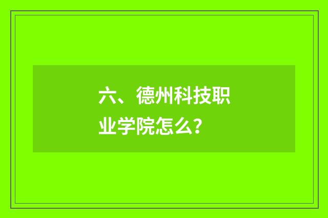 六、德州科技职业学院怎么?