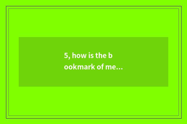 5, how is the bookmark of mental health done?