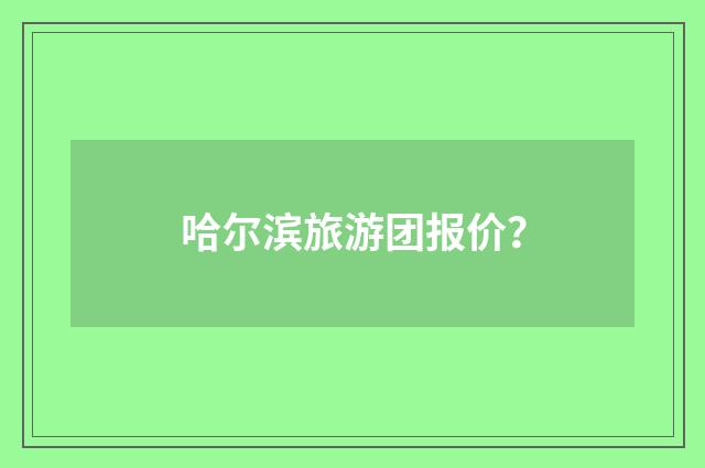哈尔滨旅游团报价？