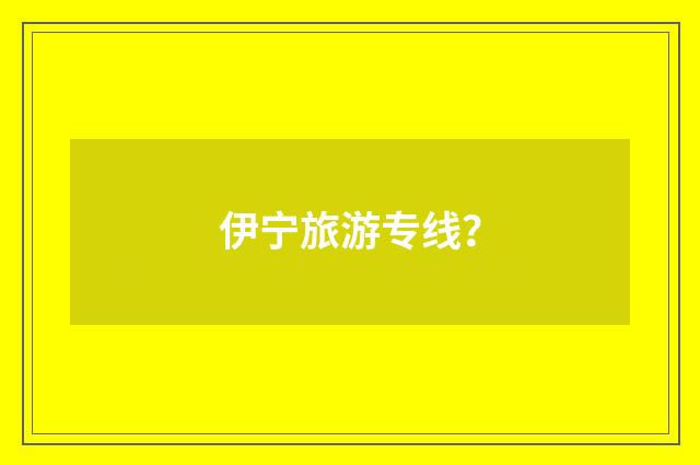 伊宁旅游专线?