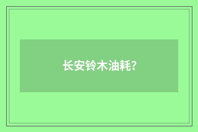 长安铃木油耗？
