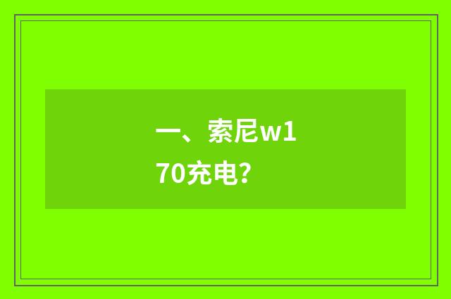 一、索尼w170充电?