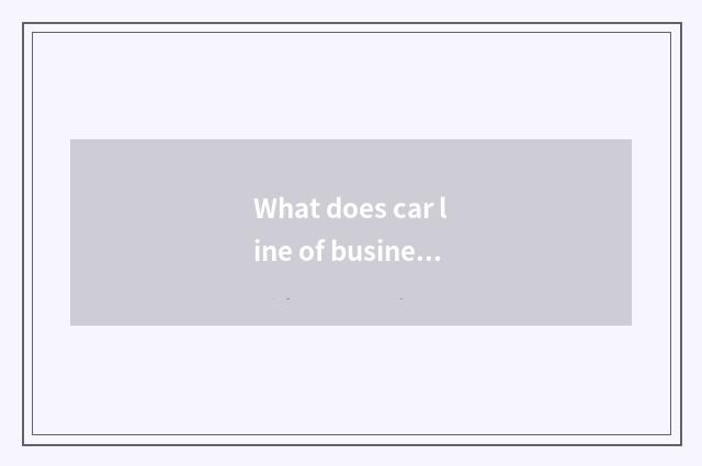 What does car line of business belong to to point to model industry?