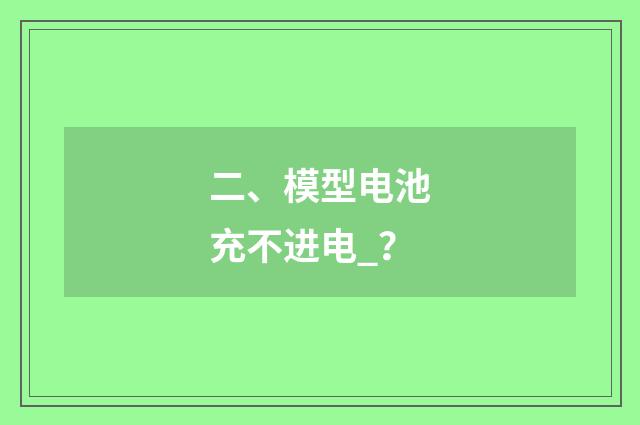 二、模型电池充不进电_?