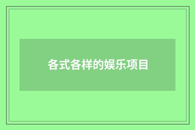 各式各样的娱乐项目