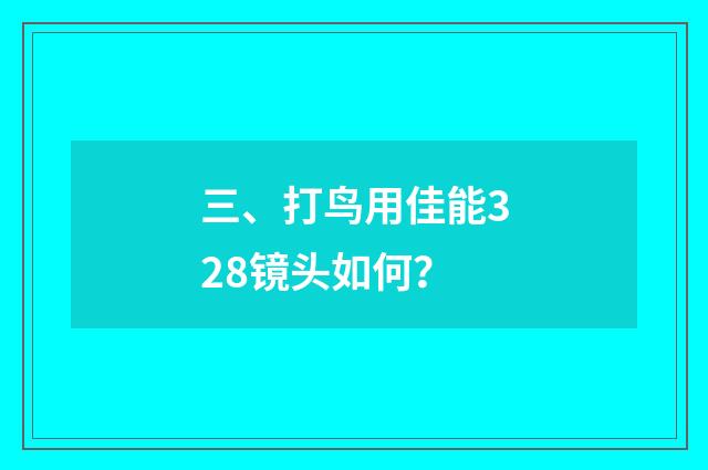 三、打鸟用佳能328镜头如何？