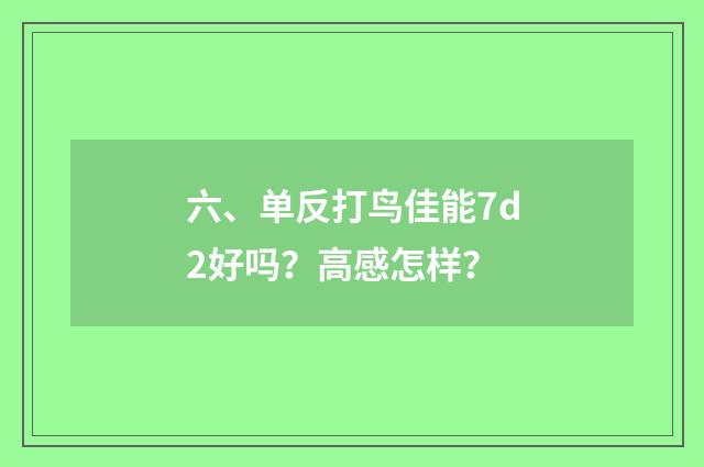 六、单反打鸟佳能7d2好吗?高感怎样?