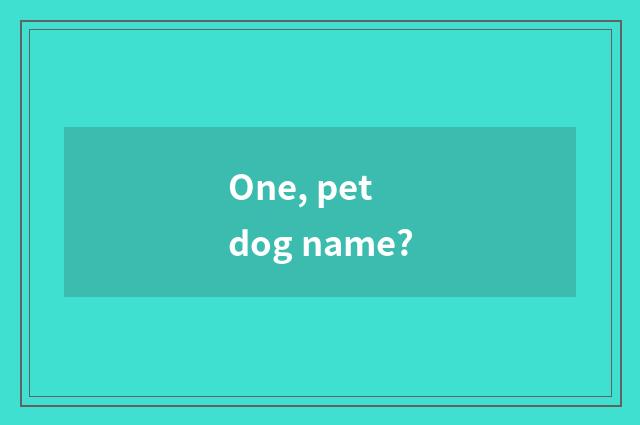 One, pet dog name?