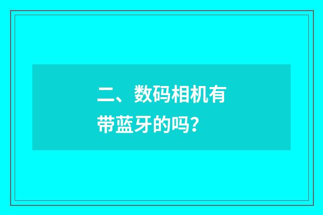 二、数码相机有带蓝牙的吗?