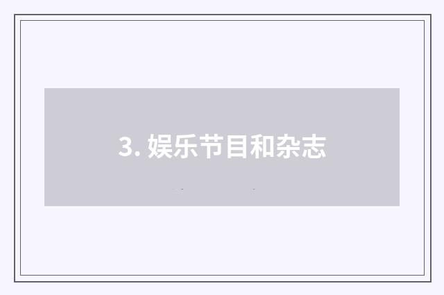 3. 娱乐节目和杂志